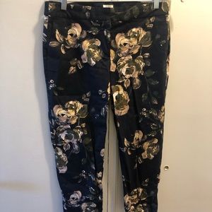 J Crew chino pants with floral design